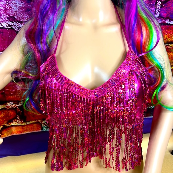 New Sequinned Halter Top - Picture 2 of 11